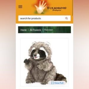 Folkmanis Raccoon Hand Puppet stuffed animal